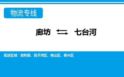 廊坊到七台河物流专线2023省市县+乡镇+闪+专业运输