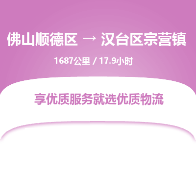 佛山顺德区到汉台区宗营镇物流专线-佛山顺德区到汉台区宗营镇货运-顺德到西北物流，顺德到西北货运