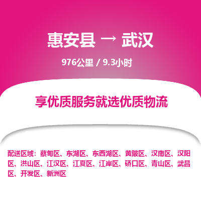 惠安县到武汉物流专线，集约化一站式货运模式